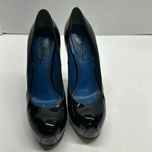 Yves Saint Laurent YSL Tribute Pump High Heels Patent Leather Black Size 36 US 6 - Picture 4 of 17